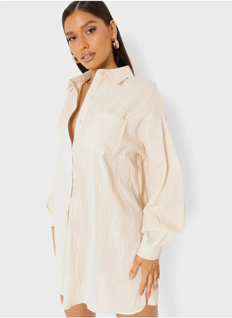 boohoo Puff Sleeve Oversized Dress
