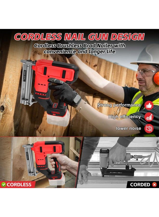 FormiPow 18 Gauge 2 in 1 Brad Nailer/Narrow Crown Stapler for Milwaukee M18 Battery, Brushless Cordless Nail Gun with 1000 Nails & Staples, Brad Nailer for Woodworking and Upholstery (No Battery) - Image 2