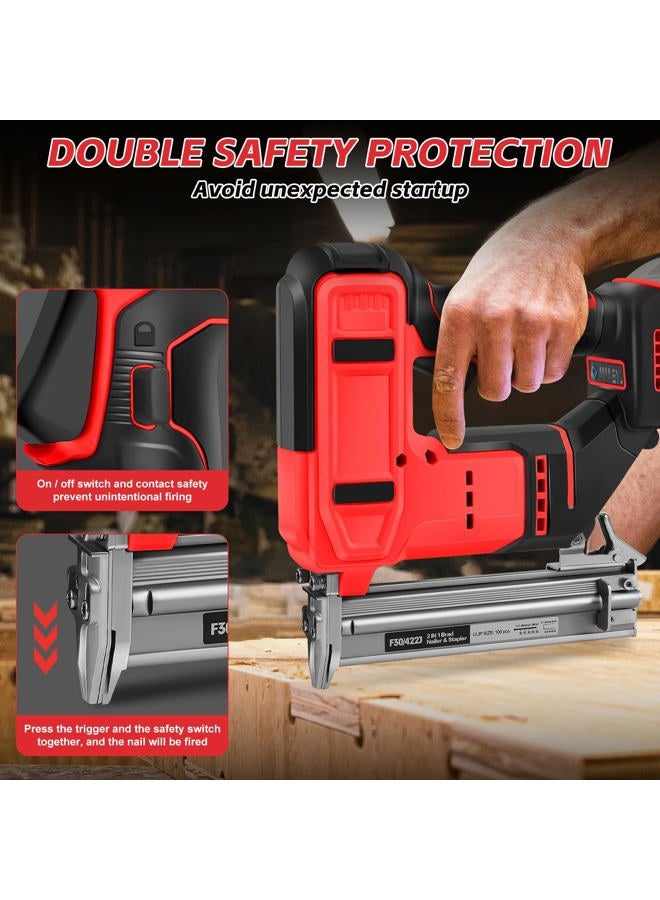FormiPow 18 Gauge 2 in 1 Brad Nailer/Narrow Crown Stapler for Milwaukee M18 Battery, Brushless Cordless Nail Gun with 1000 Nails & Staples, Brad Nailer for Woodworking and Upholstery (No Battery) - Image 4