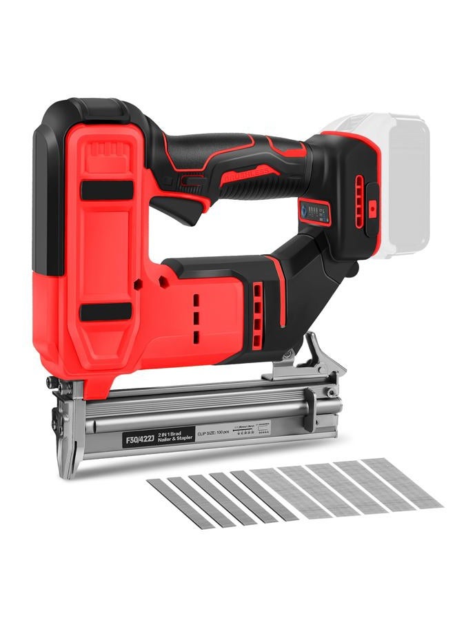 FormiPow 18 Gauge 2 in 1 Brad Nailer/Narrow Crown Stapler for Milwaukee M18 Battery, Brushless Cordless Nail Gun with 1000 Nails & Staples, Brad Nailer for Woodworking and Upholstery (No Battery) - Image 1