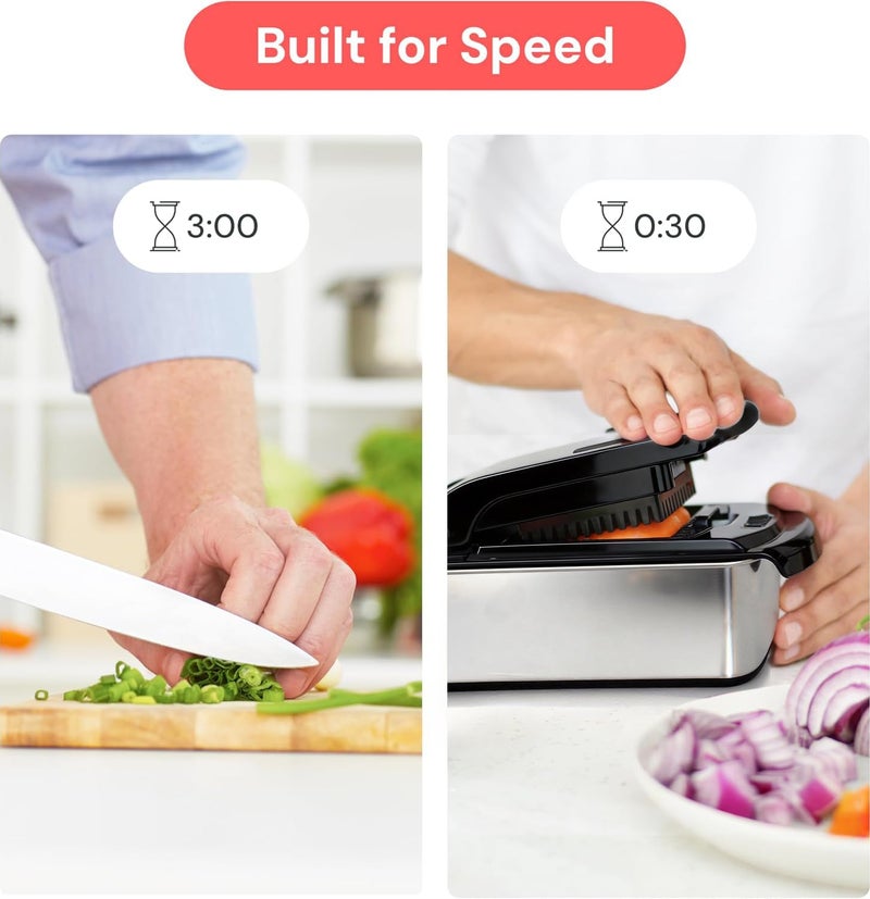 Fullstar The Original Pro Chopper - Vegetable Chopper and Spiralizer, Food Chopper with Container, Fruit Slicer, Kitchen Gadgets & Accessories, Home Essentials (4 in 1, Stainless Steel) - Image 3