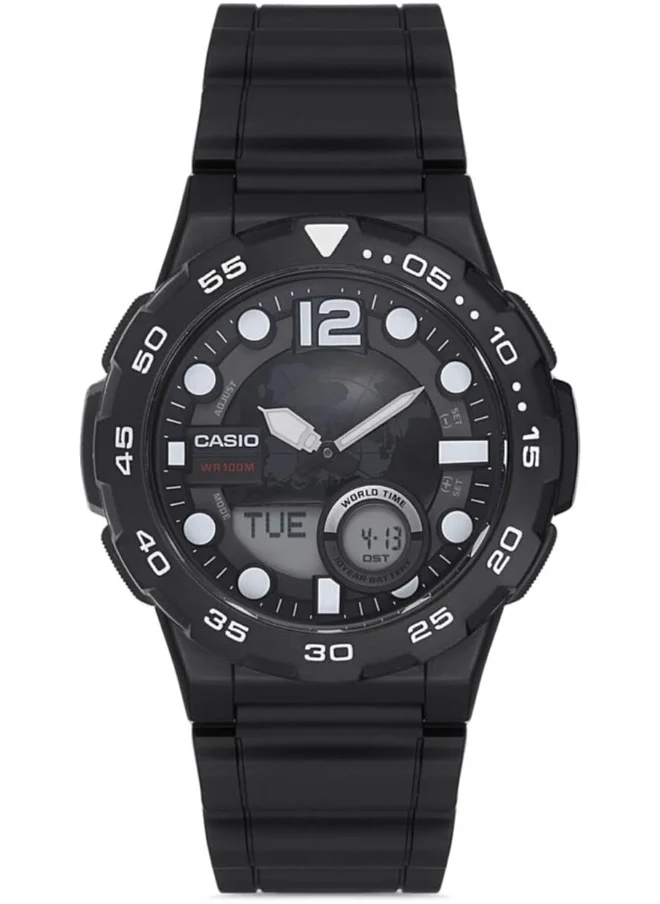 CASIO Men's Analog-Digital Display Watch With Black Resin Strap - AEQ-100W-1A
