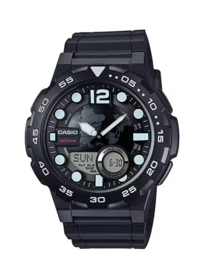 CASIO Men's Analog-Digital Display Watch With Black Resin Strap - AEQ-100W-1A