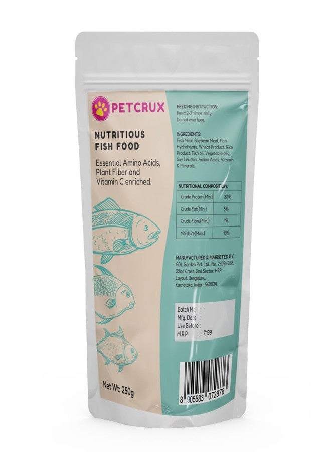 Petcrux Mini Pellet Fish Food for Complete Nutrition, 250g - Image 1