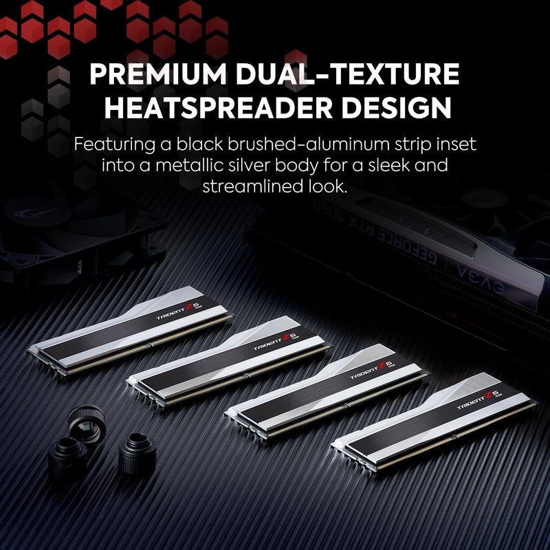 G.Skill ذاكرة G.SKILL Trident Z5 RGB (Intel XMP 3.0) DDR5 سعة 32GB (2x16GB) 6000MT/s CL36-36-36-96 1.35V لسطح المكتب - فضي معدني (F5-6000J3636F16GA2-TZ5RS) - Image 4