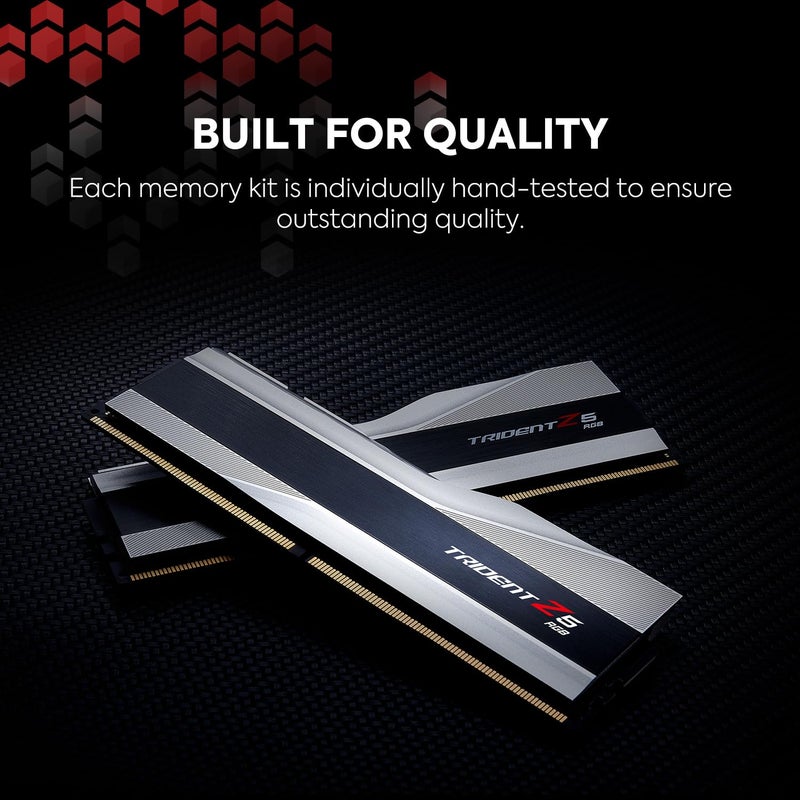 G.Skill ذاكرة G.SKILL Trident Z5 RGB (Intel XMP 3.0) DDR5 سعة 32GB (2x16GB) 6000MT/s CL36-36-36-96 1.35V لسطح المكتب - فضي معدني (F5-6000J3636F16GA2-TZ5RS) - Image 5