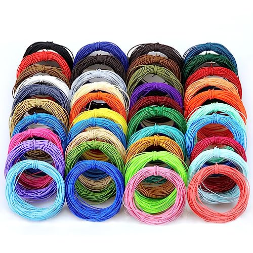 WillingTee 40 Colors 1mm Waxed Polyester Cord 437 Yard Waxed Bracelet Cord Wax String Cord Waxed Thread for DIY Bracelets Necklace Jewelry Making Friendship - Image 2