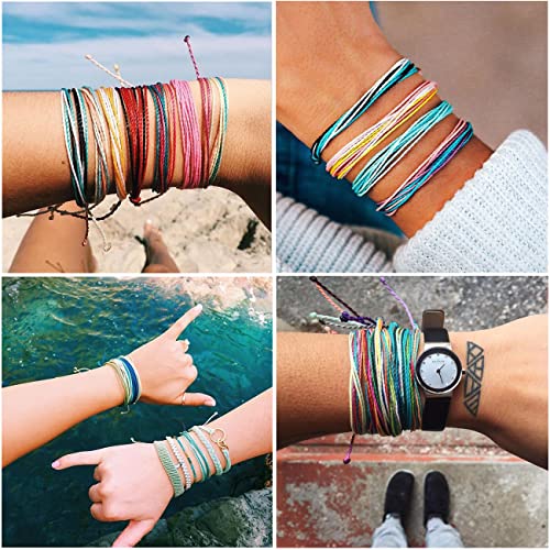 WillingTee 40 Colors 1mm Waxed Polyester Cord 437 Yard Waxed Bracelet Cord Wax String Cord Waxed Thread for DIY Bracelets Necklace Jewelry Making Friendship - Image 3