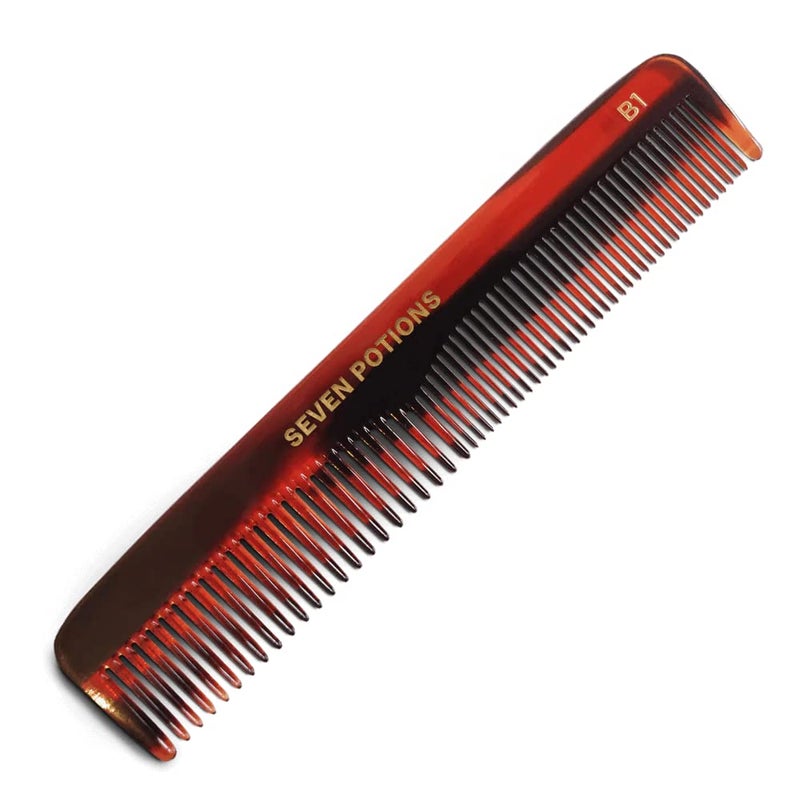 Seven Potions Beard Comb For Men 5.7 inch Fine and Coarse Tooth For Hair Beard And Moustache Hand Made and Sawcut (Beard Comb B1) - Image 1