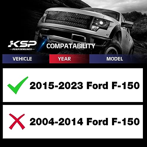 KSP PERFORMANCE فواصل عجلات KSP F150 بسمك 2 بوصة، فاصل عجلات 6x135 لفورد F150 إكسبيديشن نافيجيتور 2015-2023، بسمك 50.8 مم مع مسامير M14x1.5 وفتحة محور 87.1 مم، محولات عجلات مركزية 6 مسامير باللون الأسود 4 قطع - Image 3