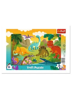 Trefl Trefl 15 Piece Jigsaw Puzzle Frame Dinosaurs Print, DIY Puzzle, Creative Fun, Classic Puzzle for Adults and Children from 3 Years Old  - Image 4