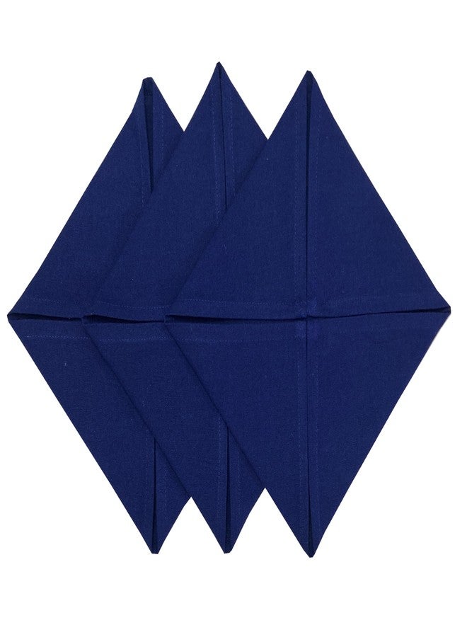 Kuvrü Cotton Tiffin Napkin 30 X 30 Cms(12X 12 Inches) Chapati Cover for Lunch Box Cover Roti Rumaal for Tiffins for School Kids Office Lunch Box,Pack of 3 (Blue, 3) - Image 1