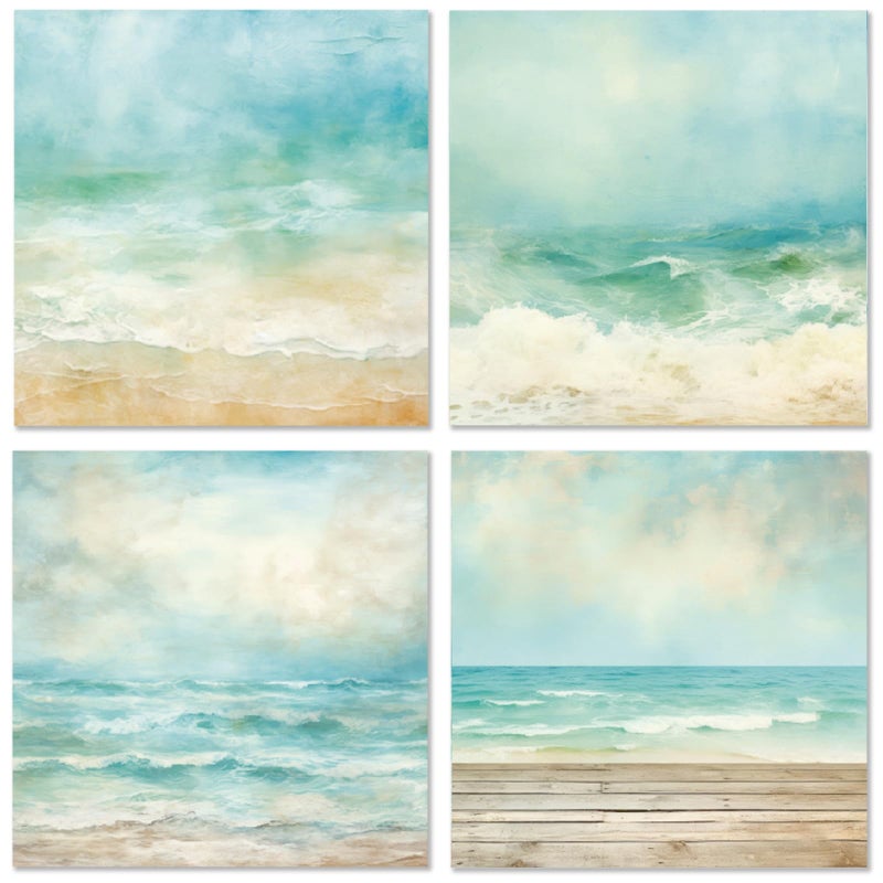 WLXTREE Ocean Sea Waves Scrapbook Paper - 6Ã—6 Premium Color Pages With 24 Single-Sided Sheets for Scrapbooking Supplies Paper Crafts Home Decoration Card Making Journaling Background Decorative - Image 4