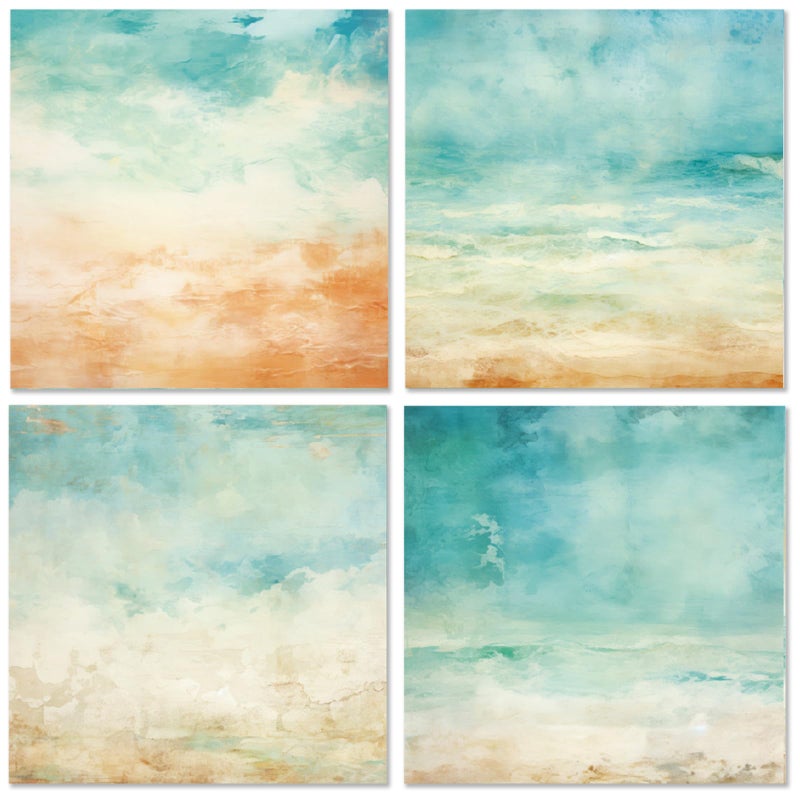 WLXTREE Ocean Sea Waves Scrapbook Paper - 6Ã—6 Premium Color Pages With 24 Single-Sided Sheets for Scrapbooking Supplies Paper Crafts Home Decoration Card Making Journaling Background Decorative - Image 3