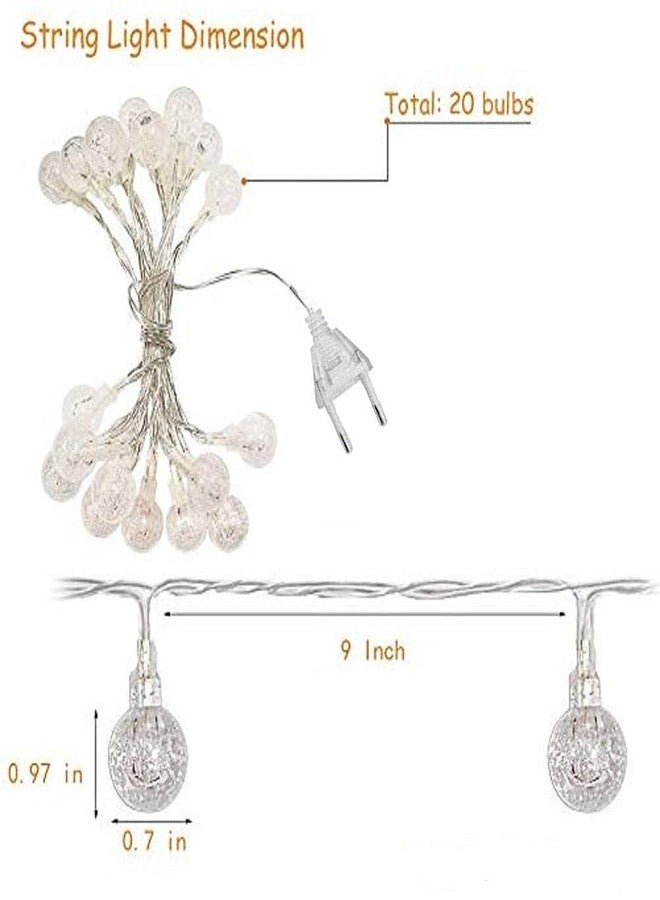 MIRADH 3 Metre 14 Bulb Globe Crytal String Light for Decoration, Diwali Lights for Decoration for Home Plug Powered, Warm White - Image 2