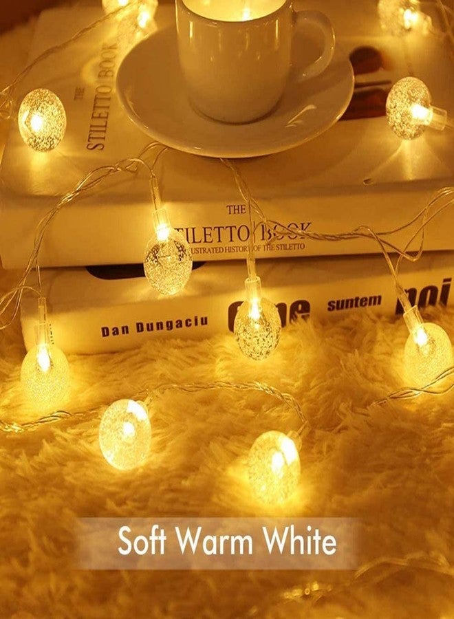 MIRADH 3 Metre 14 Bulb Globe Crytal String Light for Decoration, Diwali Lights for Decoration for Home Plug Powered, Warm White - Image 3