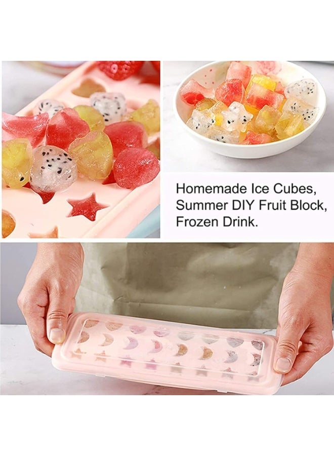 صينية مكعبات ثلج على شكل مثلث وقلب، صينية ثلج بلاستيكية متعددة الألوان، 21 فتحة، للمشروبات والعصائر والكوكتيلات والحفلات والاستخدام المنزلي - Image 5