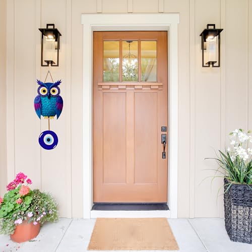 GENXTRA® Blue Owl with Evil Eye Charm – MDF Home Wall Decor MDF Wall Hanging Signs for Home Entrance, Drawing Room, or Balcony | Decorative Plaques for Housewarming (HOME_06) - Image 2