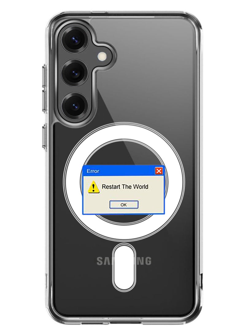 Theodor Magnetic Case for Samsung Galaxy S25 6.2-inch Compatible with MagSafe Wireless Charging, Shockproof Phone Bumper Cover Restart the world  - Image 1