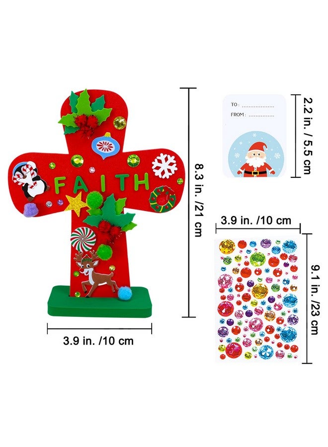 Winlyn 18 Sets Christmas Craft Kits Diy Christmas Standup Cross Decorations Art Sets Snowman Snowflake Christmas Foam Stickers Arts And Crafts For Kids Party Classroom Sunday School Vbs Activities - Image 2