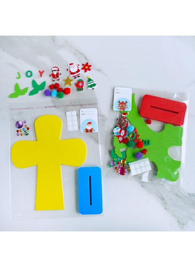 Winlyn 18 Sets Christmas Craft Kits Diy Christmas Standup Cross Decorations Art Sets Snowman Snowflake Christmas Foam Stickers Arts And Crafts For Kids Party Classroom Sunday School Vbs Activities - Image 4