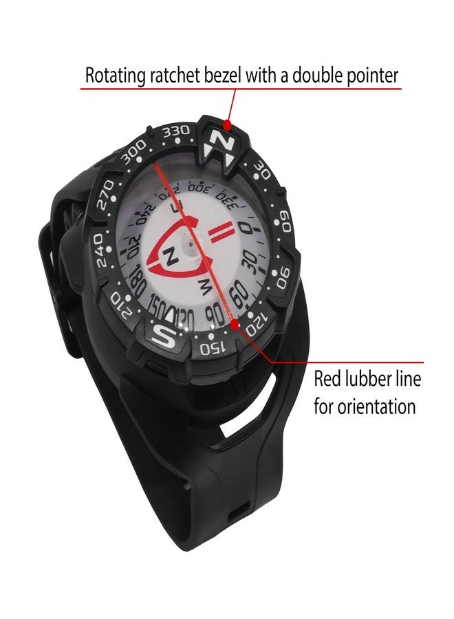 Saekodive Wrist Compass - Glow in The Dark, Waterproof for Outdoor Activities - Scuba Diving, Fishing, Sailing, Canoeing, Hunting, Camping - Image 3