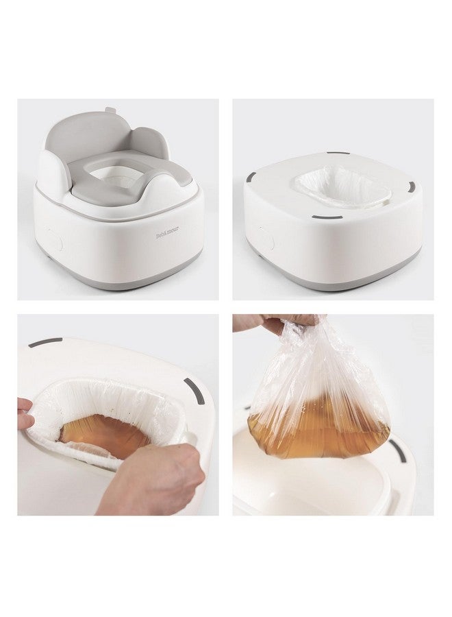 Bebamour Potty Training Toilet 3 in 1 Multi-Functional Potty Seat Detachable Baby Potty Step Stool Anti-Slip Stable Potty Training Toilet with 100 Pack Trash Bags for Baby Toddler Kids(Grey) - Image 4