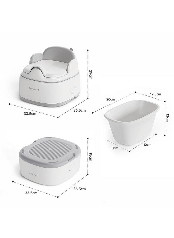 Bebamour Potty Training Toilet 3 in 1 Multi-Functional Potty Seat Detachable Baby Potty Step Stool Anti-Slip Stable Potty Training Toilet with 100 Pack Trash Bags for Baby Toddler Kids(Grey) - Image 3