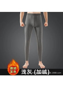 Generic Mens Thermal Velvet Underwear Autumn Pants[1 New de Velvet] light gray [1 New de Velvet] light gray 