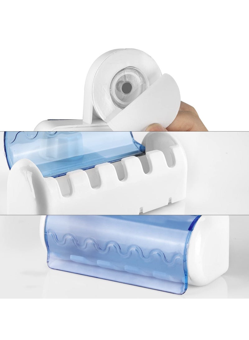 XiuWoo 2 PCS Toothbrush Holder Wall Mounted, 5 Slots Storage Organizer, Adhesive Hanger Rack for Shower Self, Dorm - Image 2