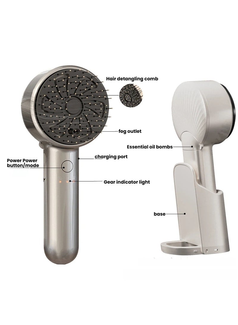 عام مشط تدليك كهربائي منزلي لرعاية فروة الرأس، مزوّد بنظام حقن للسيروم، مشط لرعاية الشعر وتغذيته، مع تقنية الاتومايزر لتحفيز نمو الشعر. - Image 3