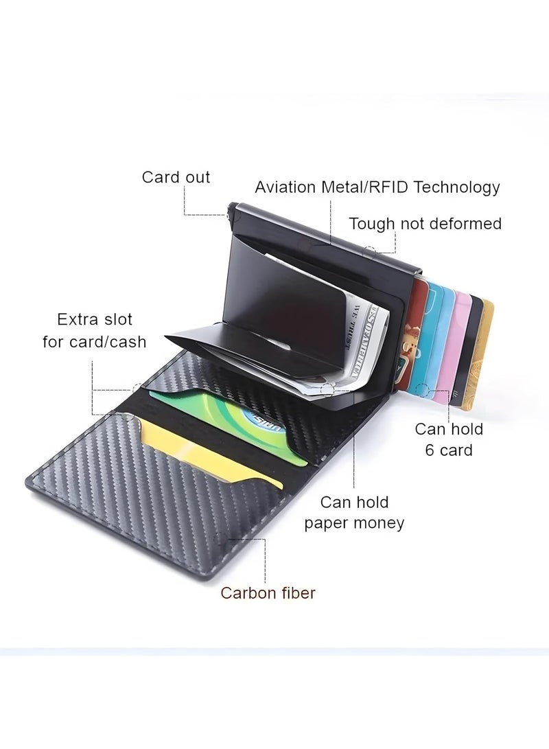 RATSAW Wallets for Men RFID Card Holder Smart Wallet for Men Mens Leather Wallet Minimalism Leather Slim Wallet with Banknote Pockets Coin Compartment  - Image 2