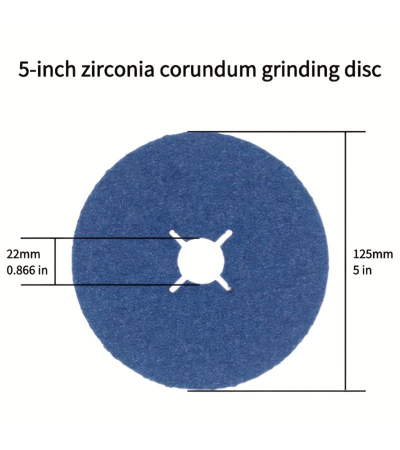 25 Pack 5 Inch Zirconia Sanding Discs 125mm 22mm Grit P60 - Image 2