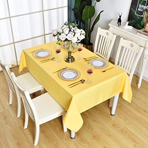 KAIPHO Yellow Square Tablecloth Waterproof Stain Resistant Wrinkle Free Table Cloth 210GSM Polyester Wipeable Table Cover for Party, Banquet, Indoor and Outdoor - Rectangle/Rectangular, 60 x 60 inch - Image 5