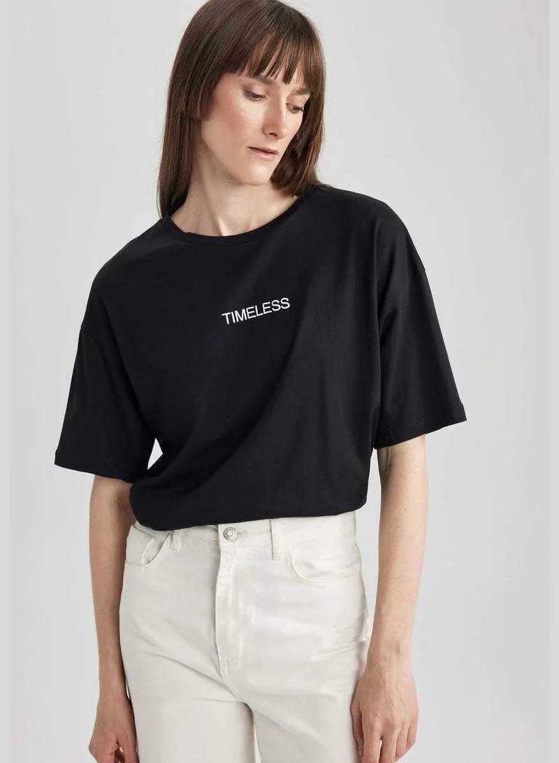 DeFacto Woman Crew Neck Knitted Short Sleeve T-Shirt