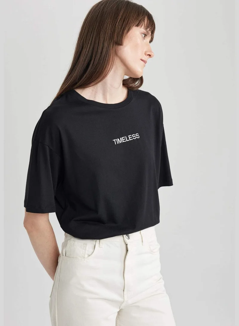 DeFacto Woman Crew Neck Knitted Short Sleeve T-Shirt