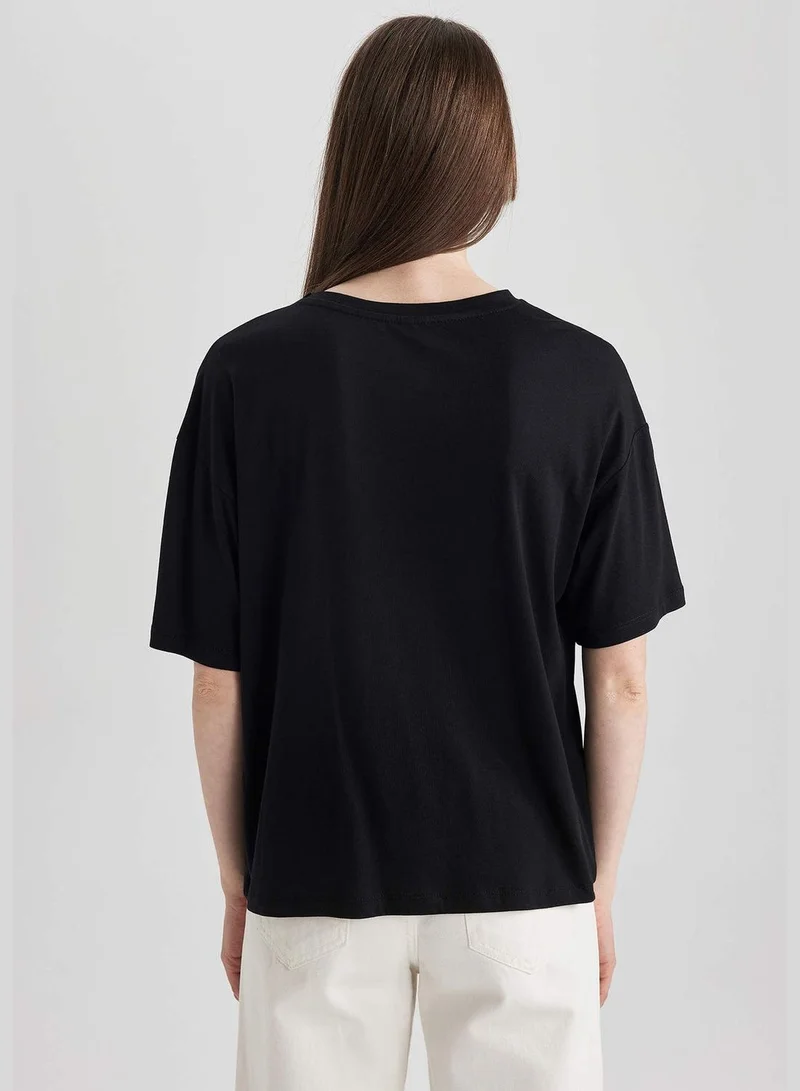 DeFacto Woman Crew Neck Knitted Short Sleeve T-Shirt