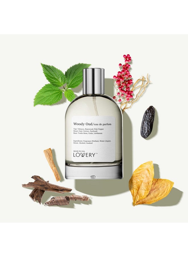 LOVERY LOVERY Woody Oud Perfume, Long Lasting Perfumes for Women & Men, Clean Fragrance Perfume Spray, 100ml Perfumes for Womens Birthday, Birthday Gifts for Mom - Made in USA 