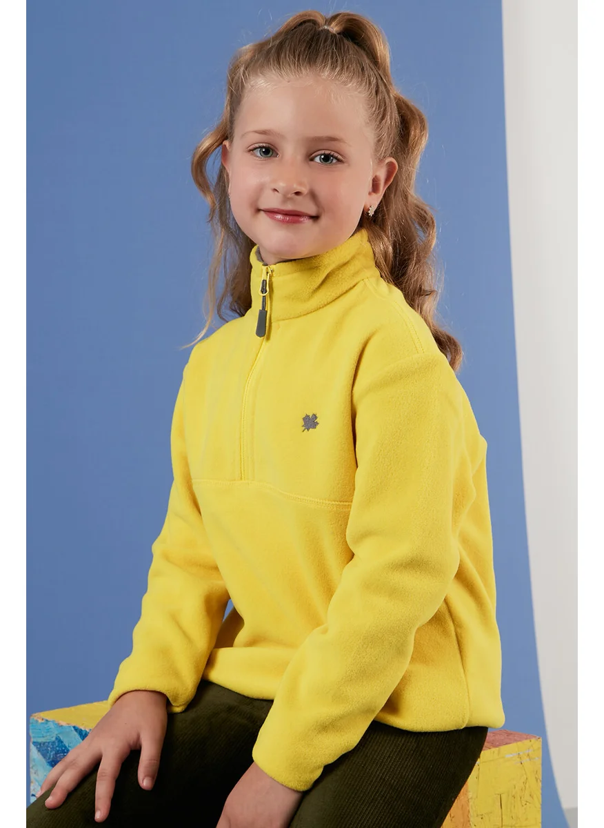 Lela Soft Textured Zippered Stand Collar Winter Fleece Unisex Children's Fleece 5905002