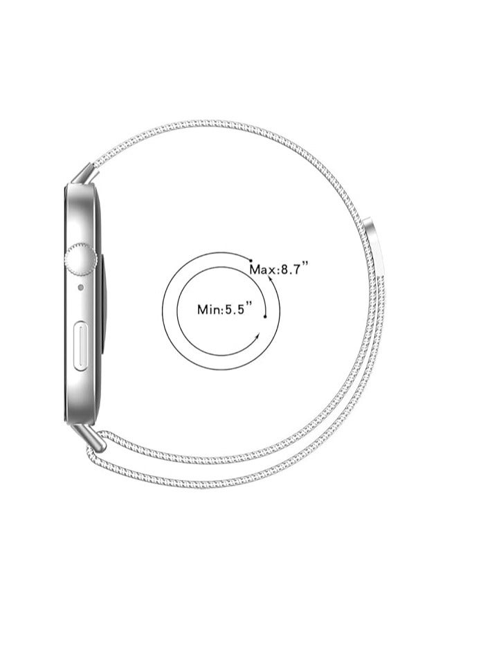 Bracelet Compatible with Huawei Watch Fit 3 Stainless Steel Replacement Strap Metal Mesh with Magnetic Closure Watch Strap for Men and Women Bracelets - Image 4