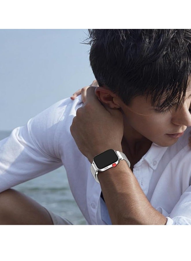 Bracelet Compatible with Huawei Watch Fit 3 Stainless Steel Replacement Strap Metal Mesh with Magnetic Closure Watch Strap for Men and Women Bracelets - Image 2