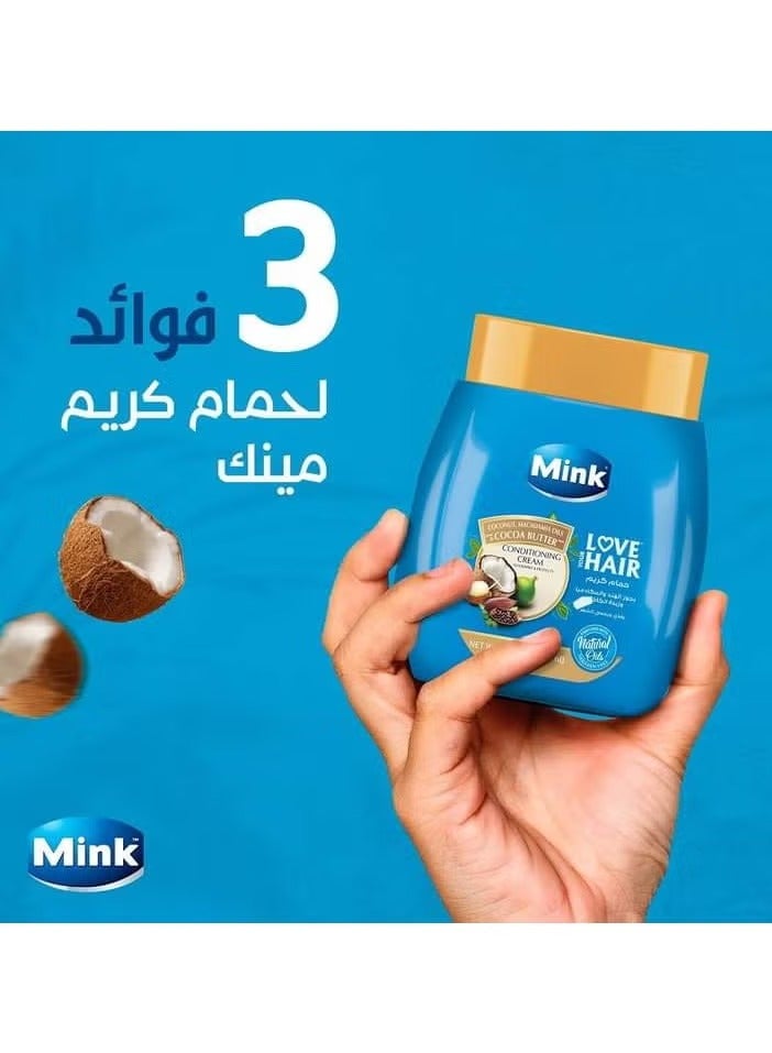منك مينك حمام كريم للشعر بجوز الهند و زبدة الكاكاو 400 مل - Image 3