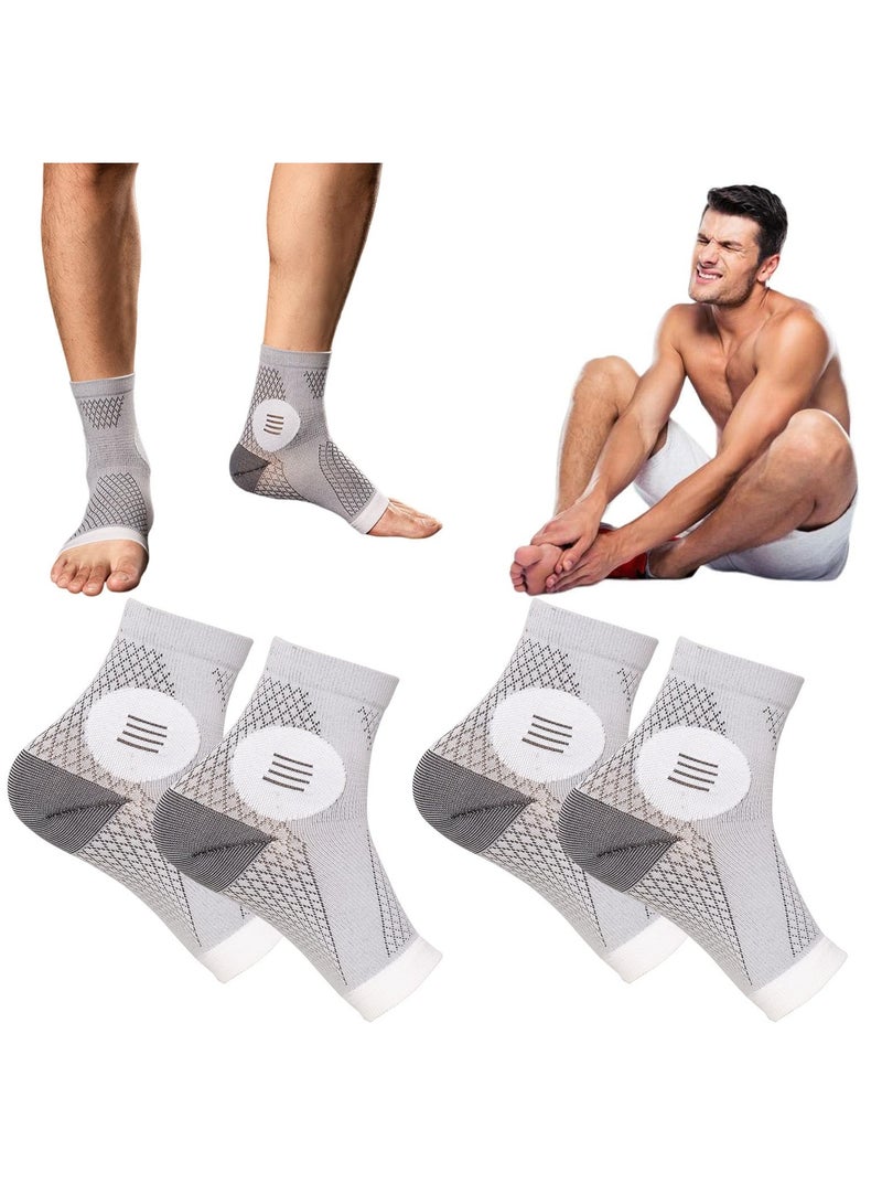 2 Pairs of Dr. Sock Soothers - Compression Socks for Neuropathy and Plantar Fasciitis Relief - Anti-Fatigue Foot Sleeves for Men and Women, Size L (Gray) - Pain Relief Support - Image 1
