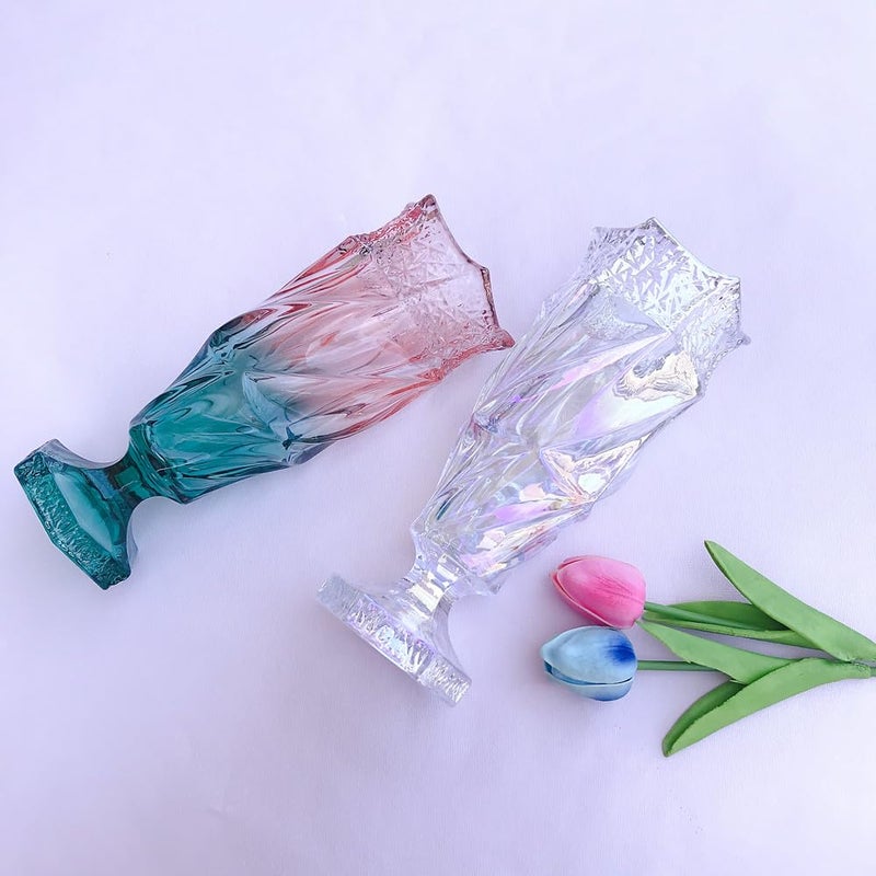 Eastern Rock Glass Flower vase 2.4lb 9.5inch,Bohemian Style, for Centerpieces,Wedding,Home Decor Glass Vase (Sparkling) - Image 5