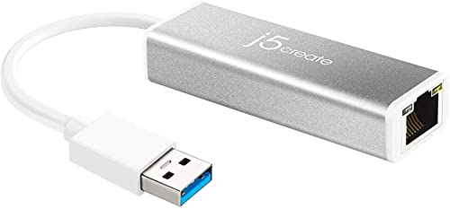 j5create USB 3.0 to RJ45 Gigabit Ethernet Adapter, 10/100/1000 Ethernet LAN Network Adapter for Mac, Windows 11/10/8.1/7, Chrome OS, Desktop, Laptop (JUE130) - Image 1
