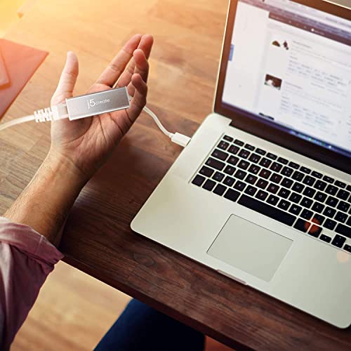 j5create USB 3.0 to RJ45 Gigabit Ethernet Adapter, 10/100/1000 Ethernet LAN Network Adapter for Mac, Windows 11/10/8.1/7, Chrome OS, Desktop, Laptop (JUE130) - Image 2