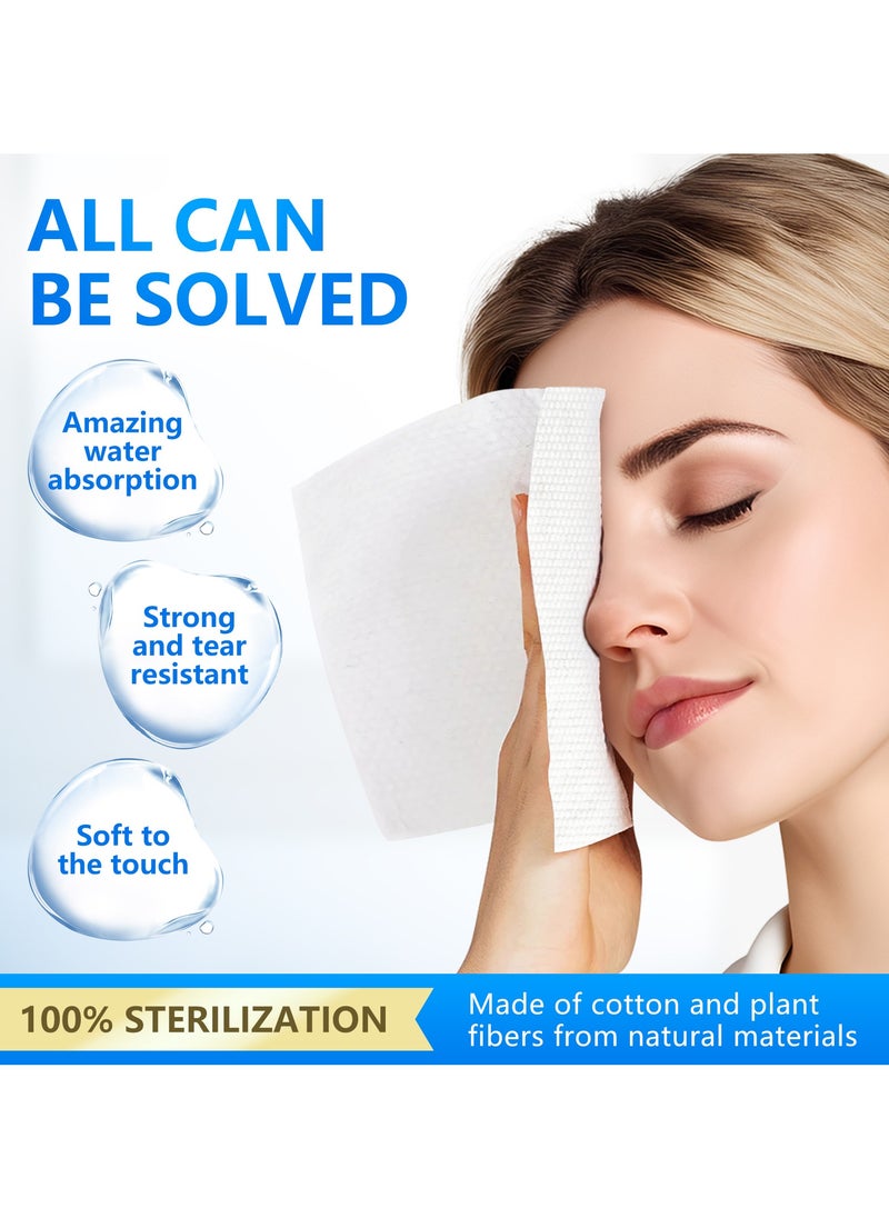 ANTIER CA High quality cotton High-quality natural cotton disposable face towel ，Cloth for sensitive skin, cotton free towel for cleaning, skin care and makeup remover, dry and wet wipes, 4 Pack*60 Count  - Image 2