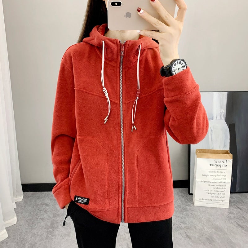 Ollie Fleece Fleece Coat Women'S Winter Couple'S Warm Top Fleece-Lined Thickened Hooded Fleece Coat Men'S Sweatshirt - Image 1