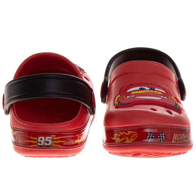 Josmo Boys Cars Lightning McQueen Clog Sandals Disney Pixar Waterproof Slip-On Slides Closed Toe Clogs with Backstrap- Red 11-12 Toddler - Image 3