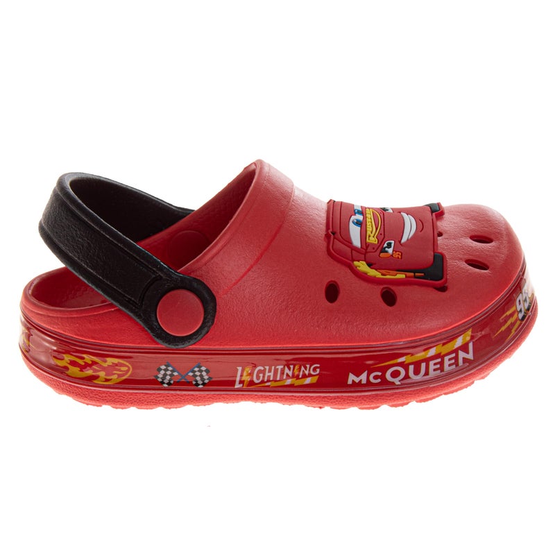Josmo Boys Cars Lightning McQueen Clog Sandals Disney Pixar Waterproof Slip-On Slides Closed Toe Clogs with Backstrap- Red 11-12 Toddler - Image 2